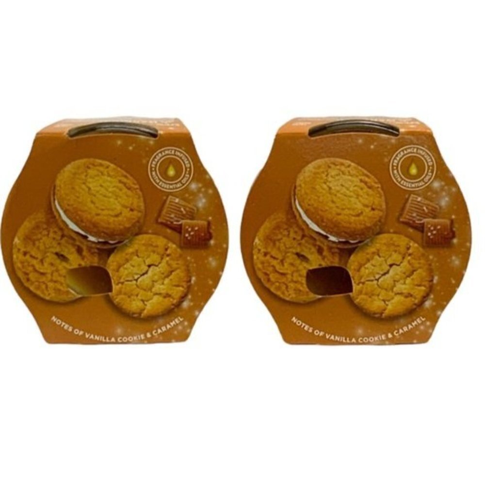 Holiday Jar Candles 2 Christmas Scent Cookie Caramel Rush Infused Essential Oils - Picture 11 of 15